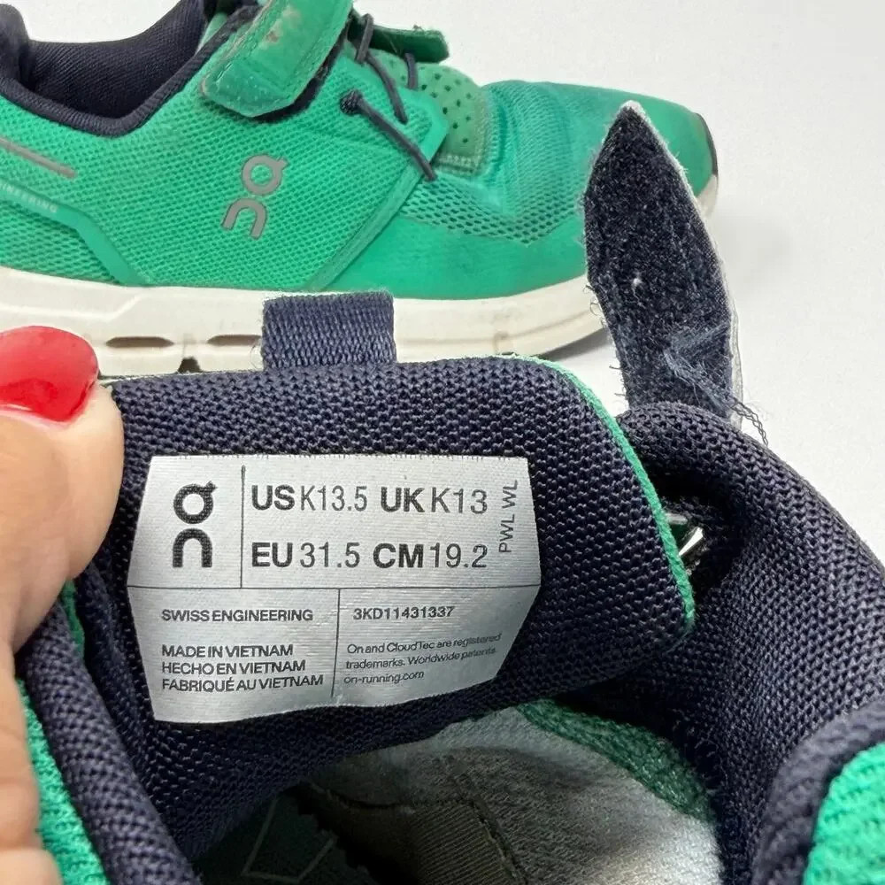 On Running Kids Green Sneakers EU 31.5 US 13.5K